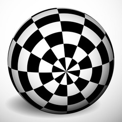 checkered 3d sphere with shading and shadow orb vector image