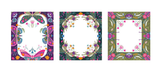 collection of three beautiful frames Vector Image