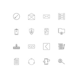 Internet technologies linear thin icons set vector