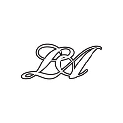 L a script letter logo design Royalty Free Vector Image