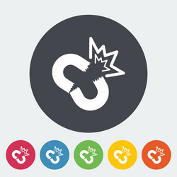 broken connection flat single icon vector image