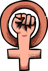 Cartoon image of feminism symbol vector