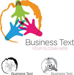 Hands in Circle - Unity & Support vector image