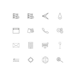 Internet technologies simple linear icons set vector