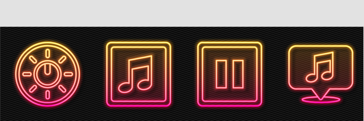 set line pause button dial knob level technology vector image