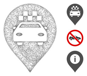 Taxi car marker polygonal web mesh vector