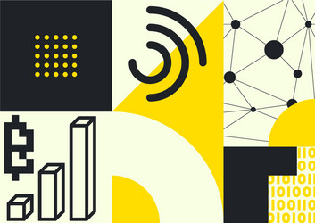 typography horizontal banner for blockchain vector image