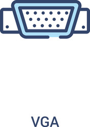 vga concept 2 colored icon simple line element vector image