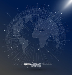 world map point line composition representing vector