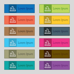diagram icon sign set of twelve rectangular vector image