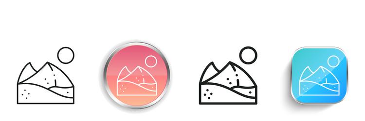dunes icon thin linear regular and button style vector image