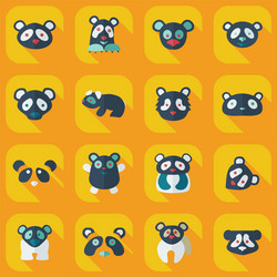 flat concept set modern design with shadow pandas vector image