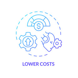 2d thin linear gradient lower costs icon vector