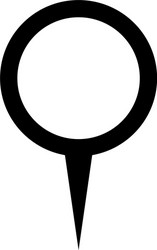 black map pointer simple flat icon vector image