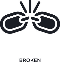 broken isolated icon simple element from vector