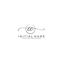 Elegant CC Initial Logo with Circle vector image