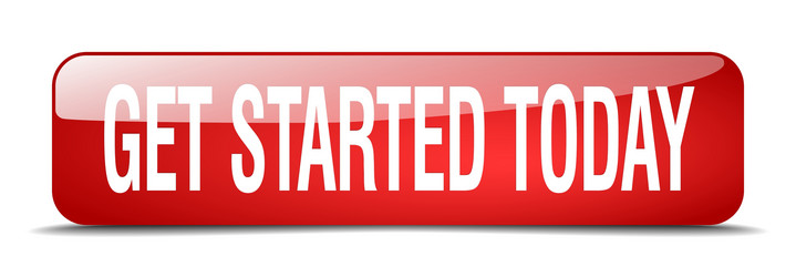 get started today red square 3d realistic isolated vector image
