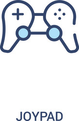 Joypad concept 2 colored icon simple line element vector