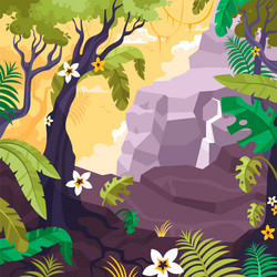 Jungle landscape background Royalty Free Vector Image