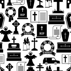 Rip and funeral background pattern vector