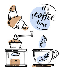 sketch hand drawn image of cup with coffee Vector Image