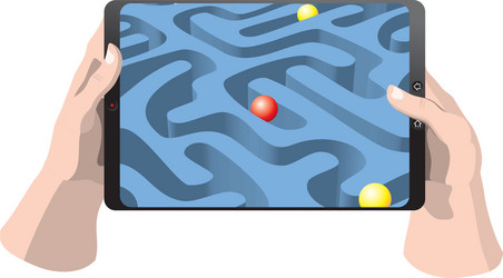tablet computer with game vector image
