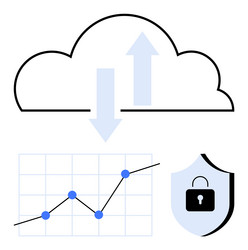 cloud computing with data transfer growth vector image