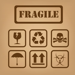 fragile design over brown background vector image