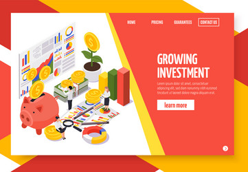 Wealth management isometric banner vector