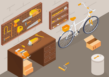 building tools workshop background vector image