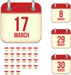 Calendar Icons - March vector image