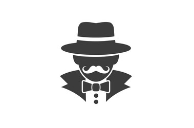 Detective human head logo vector