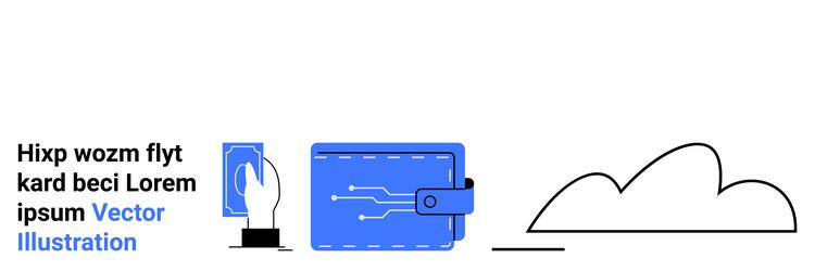 digital wallet with hand using nfc technology vector image