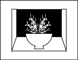 shelf with decorative objects vector image