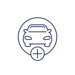 add a new car line icon vector