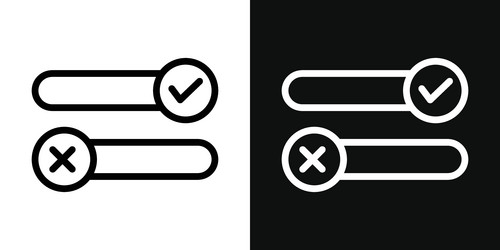 boolean icon set true and false symbol right vector image
