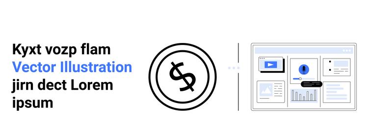 currency symbol with data-driven interface layout vector image