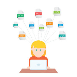 file extensions people with computers vector image