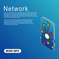 hub isometric network icon connect structure vector image