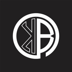 kb logo with circle rounded negative space design vector image