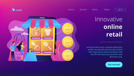 Niche service marketplace concept landing page vector