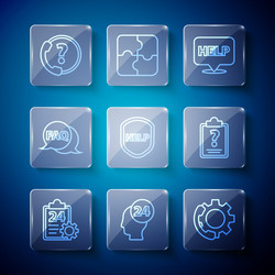 set line checklist with 24 hours service support vector image