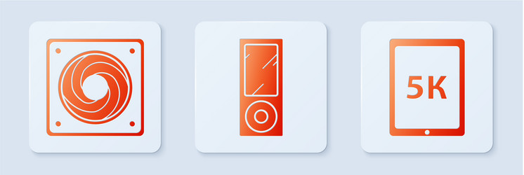 set music player computer cooler and tablet vector image