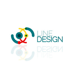 swirl and circles outline minimal abstract vector image