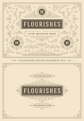 Vintage Flourish Scrolls & Ornaments Vector Image