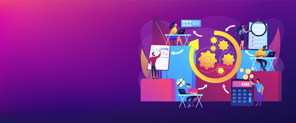 workflow processes concept banner header vector image