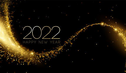 2022 new year abstract shiny color gold wave vector