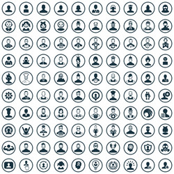 avatar 100 icons universal set for web and ui vector image