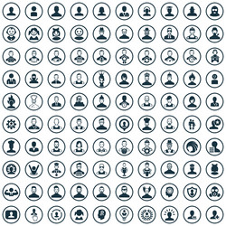 Avatar 100 icons universal set for web and ui vector