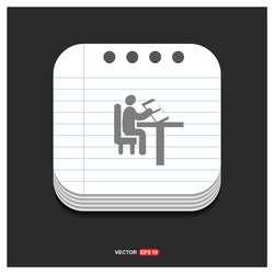 button icon gray on notepad style template vector image
